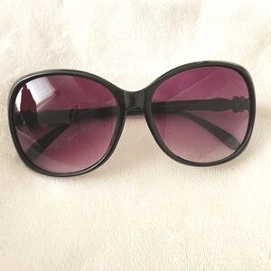 2 for $14 Black Fade to Clear Sunglasses Purple Lenses Gold Side Design NIB